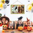 Haunted House Halloween Wall Art Large Wooden Vintage Gold Framed Horror Theme Pictures for Rustic Landscape Wall Decor, Aesthetic Halloween Wall Welcome Decor (Including Wooden Frame)