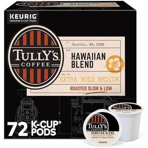Tully's Coffee Hawaiian Blend Keurig Single-Serve K-Cup Pods, Medium Roast, 72 Count EXP. 03/28/2028