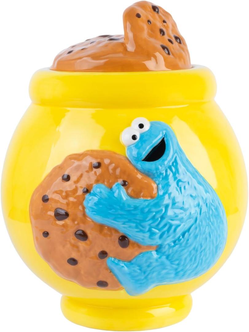 Sesame Street Cookie Jar With Lid | Snack Canister | 20.5 x 21.1 x 26 cm | Candy Jar | Kitchen Decor | Airtight Food Storage Container | Large Cookie Jar With Airtight Lid