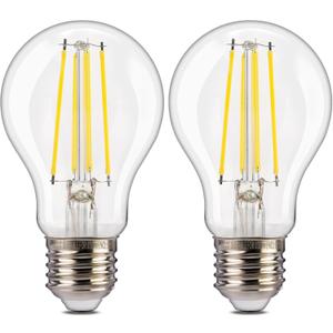 ALAMPEVER 800LM Dusk to Dawn LED Outdoor Light Bulb, 2-Pack A19 LED Bulb 60W Equivalent, E26 Base, 5000K Daylight White, 7W Automatic Light Bulbs for Porch, Patio, Garage, Non-Dimmable