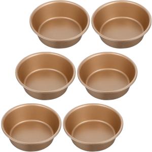 6PCS Air Fryer Jumbo Muffin Cupcake Pans, Mini Pie Pan, 4 Inch Hamburger Bun Mold, Non-Stick Air Fryer Egg Baking Pan Individual Mini Cake Pans for Baking