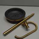 Hoimpro 25" Toilet Paper Roll Tissue Holder Free Standing with Shelf Storage Stand for 4 Rolls, Freestanding Hardware Accessories Rack Brushed Gold