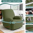 Ruaozz Recliner Chair Covers 4-Pieces Oversized Recliner Slipcovers Extra Large Stretch Reclining Chair Slipcover Washable Furniture Protector with Elastic Bottom (1 Seater-X Large, Army Green)