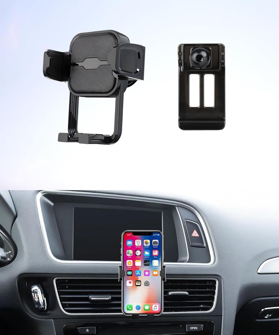 Car Phone Holder for 2009-2017 Audi Q5 / 2014-2017 Audi SQ5 Auto Accessories Navigation Bracket Interior Decoration Mobile Cell Phone Mount, 360 Rotation, Vehicle-Specific Custom Mount