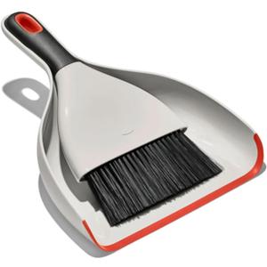 OXO Good Grips Dust Pan And Brush, 12 X 9, 2" Handle, Plastic, White
