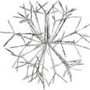 Alpine Corporation 16" Tall Hanging Snowflake Ornament with 96 Cool White LED Lights w/ 12 pcs Cool White Flashing Bulb, Festive Indoor/Outdoor Holiday Christmas Decor, White (Silver)