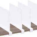 CY craft Acrylic Shelf Dividers for Closets,Wood Shelf Dividers, 4 PCS White Shelf Separators,Perfect for Clothes Organizer and Bedroom Kitchen Cabinets Shelf Storage and Organization