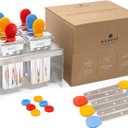 Ecozoi Stainless Steel Popsicle Molds, 6 Mini Popsicle Makers, 6 Reusable Stainless Steel Sticks, 12 Silicone Seals and 1 Rack, Eco Popsicle Molds for Kids and Adults, 2 oz Per Mold (Square)