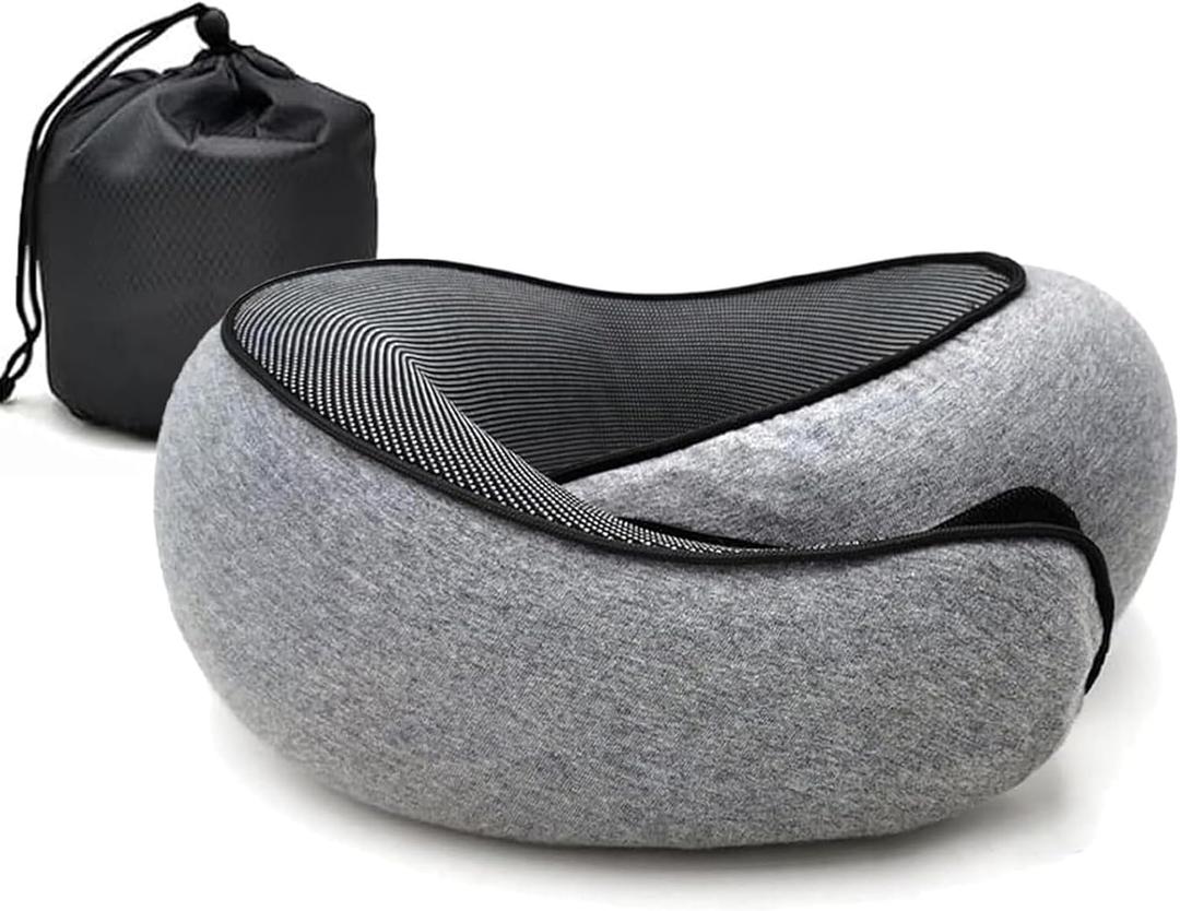Travel Pillow,Travel Neck Pillow,Travel Pillows for Airplanes,Memory Foam Travel Pillow Neck Pillow for Traveling Suitable for Airplanes,Offices and Cars(Dark Grey)