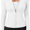 Trendy Queen Women's Zip Up Lightweight Jackets Workout Hoodies Gym Clothes Slim Fitted, 2 Pockets, Thumb Hole, Comfy Stretchy, Athletic Activewear, Fall Outfits, Scrub Jackets (XS)
