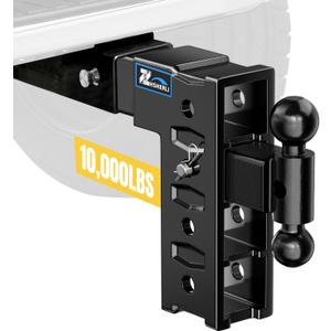 Adjustable Tow Hitch Fits 3" Receiver, Trailer Hitch with 9" Drop/Rise, Dual Ball Mount (2-5/16" & 2"), 10,000 lbs Towing Capacity, Drop Hitch for Trucks with Hitch Pin Lock