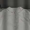 Ymejia Womens Peter Pan Collar Shirt Cotton Button Down Blouses Lace Trim Loose Fit Spring Casual Work Beach Long Sleeve Shirts White M