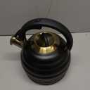 Tea Kettle for Stove Top Whistling Teapot, 3.2Q Tea Pot Stainless Steel Teakettle with Heat Proof Ergonomic Handle (Black)