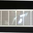 HVAC Premium 30'' x 10'' [Duct Opening] Flat Stamped Steel Return Air Grille - Sidewall and Ceiling - HVAC Vent Duct Cover - White [Outer Dimensions: 31.75''w X 11.75''h]
