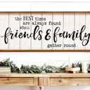 The Best Times Friends & Family Rustic Wood Sign, Farmhouse Wall Decor with White Slat Background and Natural Wood Frame, 30x12 Inch Inspirational Quote Plaque