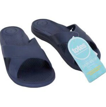 Totes Molded Cross Slide Sandals with Everywear in Blue NEW Size 10