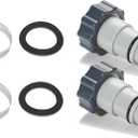 TonGass (2-Pack) Replacement Threaded to Clamp Style Hose Adapter for Intex Pool Sets with 1.5 and 1.25-Inch Hose Fits Filter Pumps, Chlorine Generators, Salt Systems with Threaded Hoses Connections