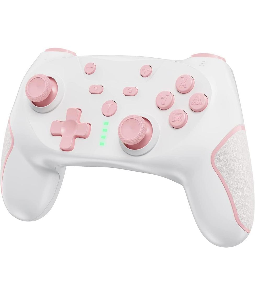 Matbip Wireless Pro Controller for Switch/Switch 2/Switch Lite/Switch OLED, wireless controller for switch with 2 back buttons, 3-level TURBO adjustable (Pink) Matbip Wireless Pro Controller for Switch/Switch 2/Switch Lite/Switch OLED, wireless controller for switch with 2 back buttons, 3-level TURBO adjustable (Pink)