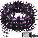 DAZZLE BRIGHT Halloween 300 LED String Lights, 100FT Connectable String Lights with 8 Lighting Modes, Halloween Decorations for Party Carnival Supplies, Indoor Outdoor Yard Garden Decor (Purple)