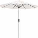 JEAREY 9FT Outdoor Patio Umbrella,Market Table Umbrella with 8 Fiberglass Ribs, Pool Umbrella with Tilt and Crank, UV Protection Lightweight & Wind-Resistant for Lawn, Garden, Deck and Backyard, Cream White