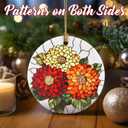 2 x Christmas Ornaments, 2.8in Ceramic Birth Flower Ornament, Xmas Decor, Christmas Tree Ornaments, Xmas Decorations for Tree, Holiday Ornament, Birth Flower Gifts, Gift Ideas, Gifts for Women - Nov