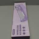 Wireless Keyboard, Round Keycaps, Retro Typewriter Keyboard with Detachable Wrist Rest, Sleep Mode, Foldable Legs, 2.4GHz Full-Size Cordless Computer Keyboard for Windows/PC/Laptop (Colorful-Purple)