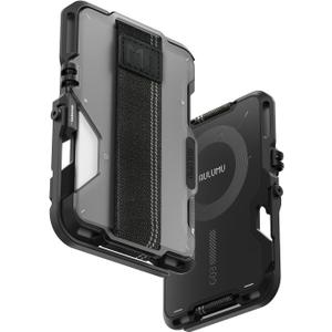 Aulumu G03 Transparently Magnetic Wallet Card Holder | Magnetic Wallet Compatible with MagSafe | Multi Function - Mobile Phone Stand/Grip | Bottle Opener | RFID Shielding Card - Translucent Grey