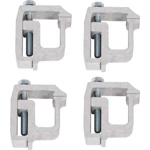 KUAFU Truck Cap Mounting Clamps Compatible with Chevrolet Chevy Ford Dodge Ram Sierra Dakota Ram 1500 2500 3500 F150 F250 for Mounting Caps Camper Shell Topper Canopy Heavy Duty Aluminum (4Pcs-Silver)