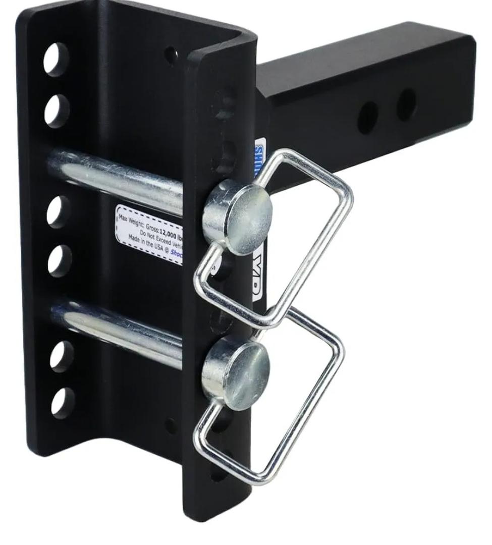 Shocker XR Adjustable Drop Hitch Base Frame - No Ball Mount, Fits 2" Hitch 8 Hole