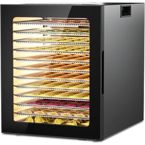 Food Dehydrator, 12 Stainless Steel Trays in 850W Electric Dehydrator Machine, 48 Hour Digital Timer and 165°F Temperature Control