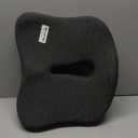 Memory Foam Seat Chair Cushion for Relieves Back Sciatica Pain Tailbone Pain Coccyx Degenerating Disc Orthopedic Osteoarthritis Prostate Cushion Low Back Pain Cushion Hip Shaping (Dark Gray)