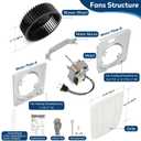 BKR60 Bathroom Exhaust Fan & Grille Kit Quiet 3.0 Sones High Airflow Bathroom Ceiling Fan Replacement for 670, 671, 693, 695, 689, 695-R02, 696N, 690-A, 695C, 690NT-A, 688-G, 688-H, 688-J, 688-K
