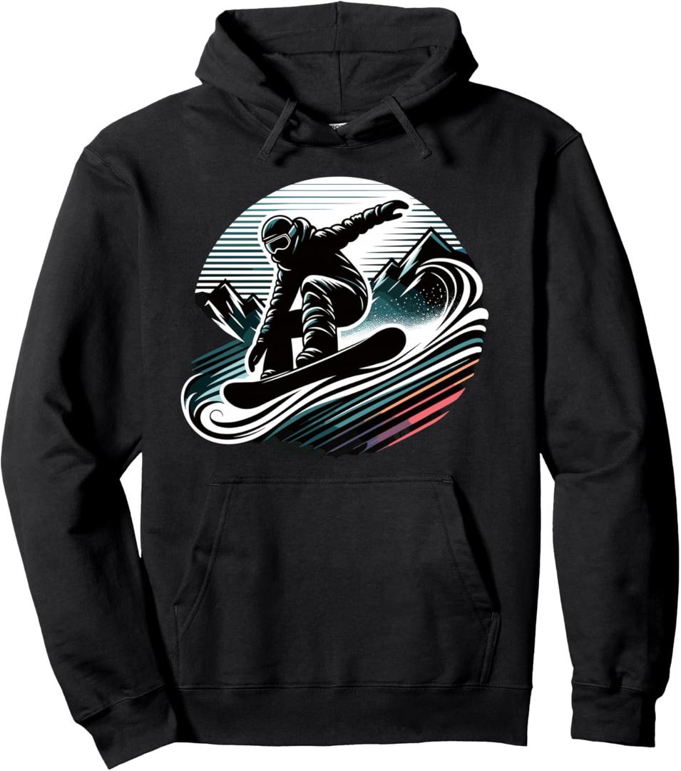 Snowboarder Graphic Design Winter Sports Snowboarding Trick Pullover Hoodie, Size M