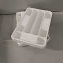 2 x Kitsure Cutlery Drawer Organiser for Kitchen - Adjustable Cutlery Tray for Effortless Utensil Sorting, Versatile Kitchen Storage & Organisation Solution, 12.13" x 1.54" x 8.07"~13.90", White (Medium)