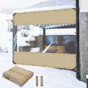 Outdoor Vinyl Curtains for Patio Waterproof - 24 Oz Heavy Duty Porch Enclosure with Brass Grommets, Clear PVC Screen Panels Wind Blocker for Winter Outside 8x10ft Porch Balcony Pergola Gazebos