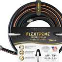 Flexon Flextreme Pro 5/8" x 100ft Performance Rubber Garden Hose Heavy-Duty, Kink-Resistant, All-Weather Flexibility, Industrial-Grade Couplings, Durable Outdoor Watering Hose for Lawn & Garden