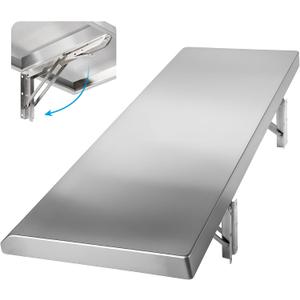 Folding Concession Shelf 24" x 12", Stainless Steel Drop Down Folding Serving Food Shelf for Concession Windows