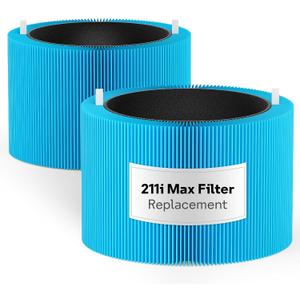 Leemone 2 Pack Blue Pure 211i Max AllergenBlock Filter Replacement Compatible with Blue Pure 211i Max Air Puri-fier, H13 True HEPA & Activated Carbon Filter, Compare to Part #F2MAX