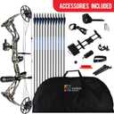 Sanlida Archery Dragon X8 RTH Compound Bow Package for Adults and Teens,18-31 Draw Length,0-70 Lbs Draw Weight,up to IBO 310 fps,No Bow Press Needed, RH Only