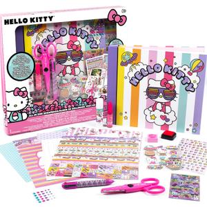 Hello Kitty All-in-One DIY , Design Your Own Scrapbook with Over 250 Essentials, Great Hello Kitty Toys for Weekend Activity, Photo & Keepsake Album for Kids Ages 5, 6, 7, 8, 9, Small, Multicolor