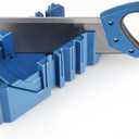 Olympia Tools Saw Storage Mitre Box with 14-Inch Backsaw with 90 degree, 45 degree, and 22-1/2 degree Angle Slot Types Plastic Saw Box for Woodworker Carver Carpenter