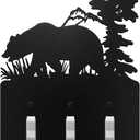 Lothee Metal Bear Switch Covers Moose Tree Mountain Elk Black Light Plate Forest Outlet Cover Toggle Switch Wall Plate Cover for Home Bedroom(Triple Toggle)
