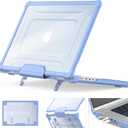 HXCASEAC Case Compatible with MacBook Pro 16 inch 2025 2024 2023 2022 2021, Anti-Scratching Protective Hard Cover with Foldable Stand M4 M3 M2 M1 (A3186 A3403 A2991 A2780 A2485) - Sky Blue
