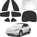 8pcs Car Window Shades Intended for Tesla Model Y 2020-2024(not for Juniper), Foldable Car Window Covers for Privacy, Full Sunshades Fit for Tesla Front Rear Windshield Side Windows to Block UV