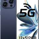 I16 ProMax Smartphone Unlocked Cell Phone, 6.99 HD Screen5G Phone, 12+512GB phone unlocked, Android 13.0, 68+108MP Zoom Camera, Fingerprint Button Unlock-and take photos,Dual SIM, Face ID (Deep Blue)
