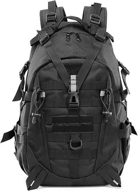 Tactical Outdoor Backpack 45L Large Military Backpack Molle Waterproof Rucksack 3 Day Bug Out Bag for Hiking Camping Travel Black