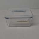 Large Glass Storage Containers with Lids, Big Rectangular Food Containers for Rotisserie Chicken Meal Prep Turkey Watermelon Potluck, XL Extra Large Freezer Safe Storage Container Airtight 200oz/26cup (Light blue handle)