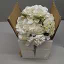 Hollyone Real Touch White Hydrangea Artificial Flowers in Vase Latex Large Faux Hydrangea Flowers Arrangements Hydrangeas Fake Flower with Glass Vase with Faux Water for Table Centerpiece Home Decor