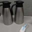 2 PCS 68 OZ Thermal Coffee Carafe, Insulated Stainless Steel Coffee Carafe Double Walled Vacuum Thermal Pot Flask with Brushes Thermos for Keeping Hot Coffee Tea Home and Office (Silver)