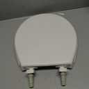 BEMIS 7750TDG Commercial Heavy Duty Open Front Toilet Seat with Cover, Industrial Seat with Secure Installation, Made in USA, Round, White